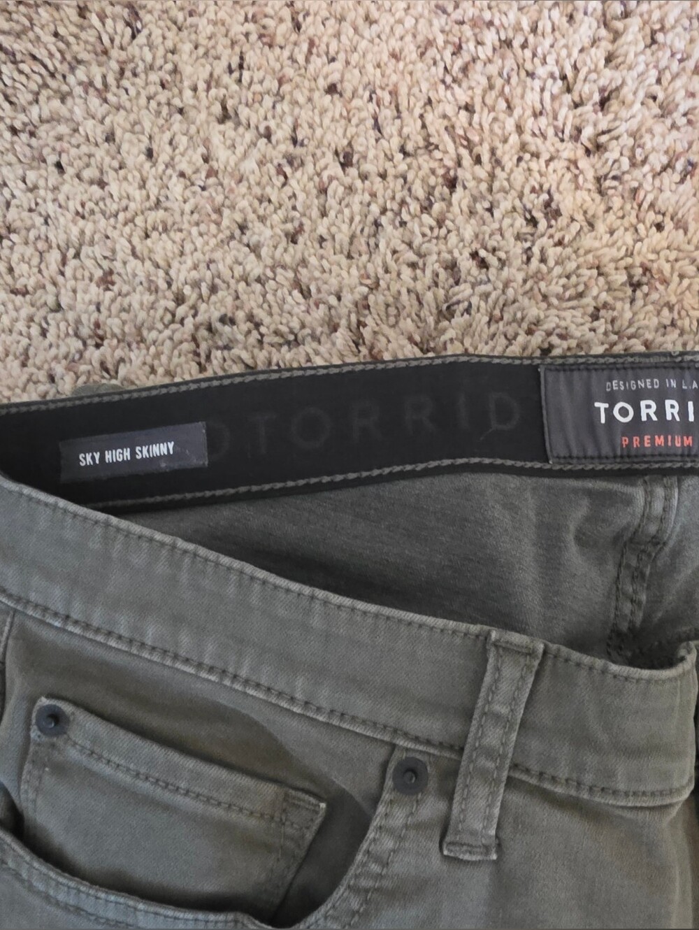torrid Olive Green Sky High Womens Jeans